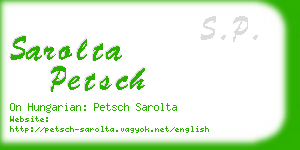 sarolta petsch business card